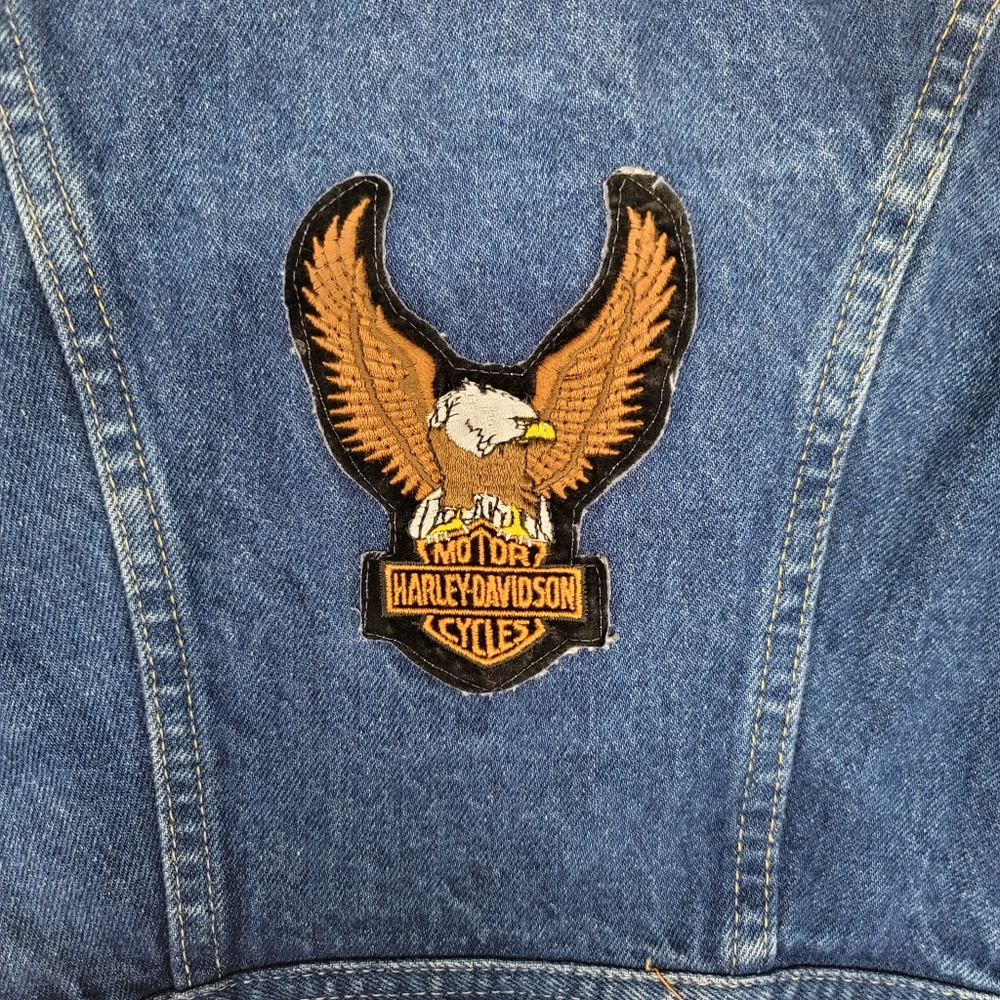 Vintage Lee Denim Kids Jacket 8 Harley Davidson - Picture 7 of 7